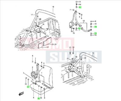  Suzuki Alátét, biztonsági öv 84933-85C00