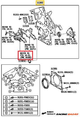 AKCIÓ! - Toyota Land Cruiser Vezérműház Fedél Olajszivattyú 1131031030