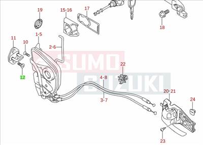 Suzuki Swift 2017-től zárszerkezet nyelv anya 09139-08025