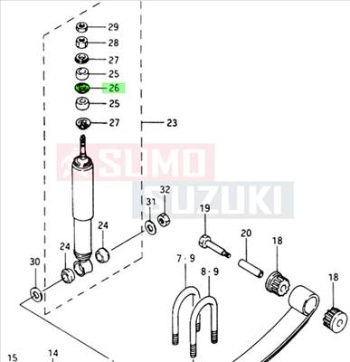 Suzuki Samurai első lengéscsillapító felső alátét 09169-15002