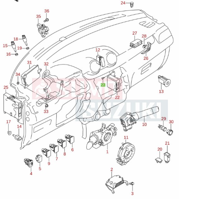 Suzuki Swift műszerfal csavar gyári 1. kép