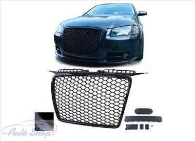 AUDI A3 8P 2005-2008 RS stílusú lakkozott fekete hűtőrács