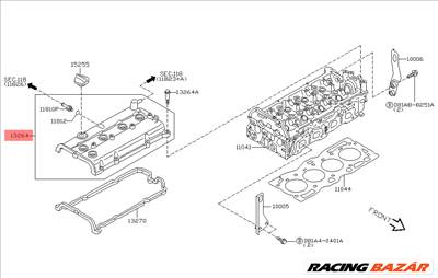 AKCIÓ! - Nissan X-Trail Szelepfedél T30 2.0L QR20DE 2001-2012 132648h303 132648h300