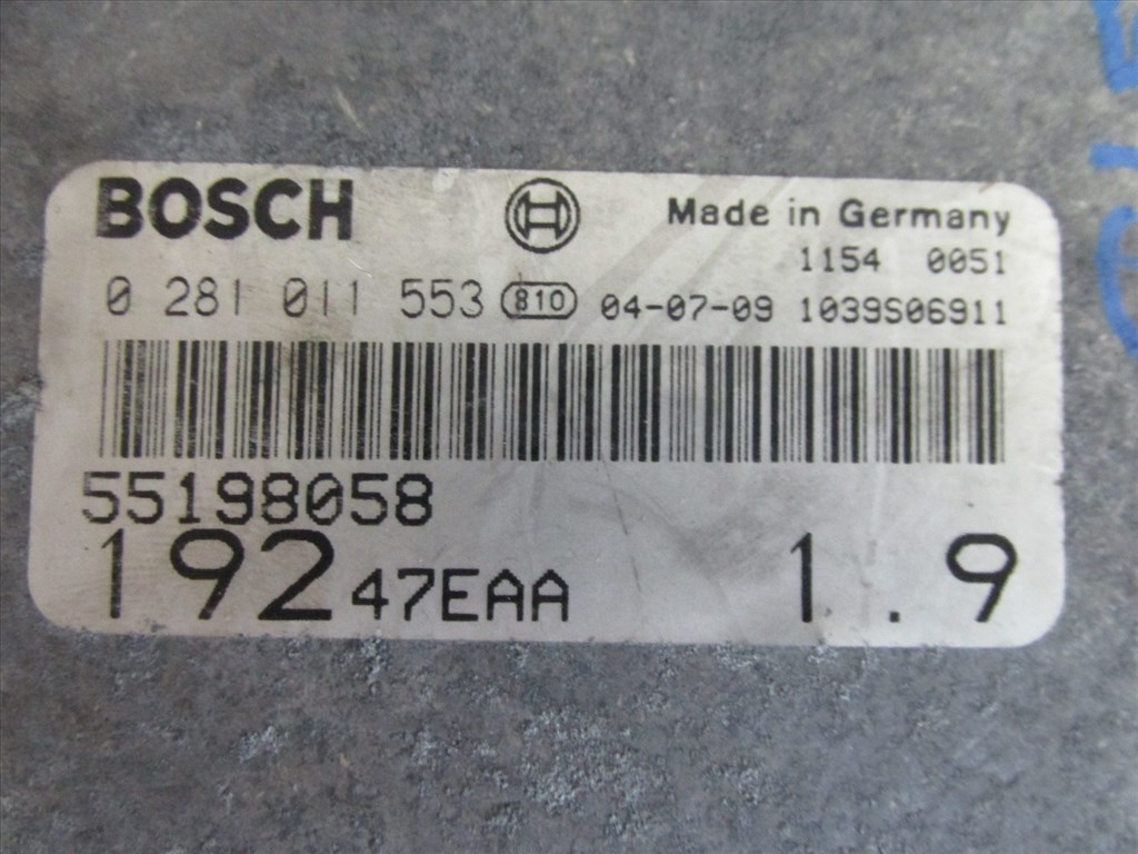 71899 Fiat Stilo 1,9 Jtd motorvezérlő szett 0281011553 3. kép