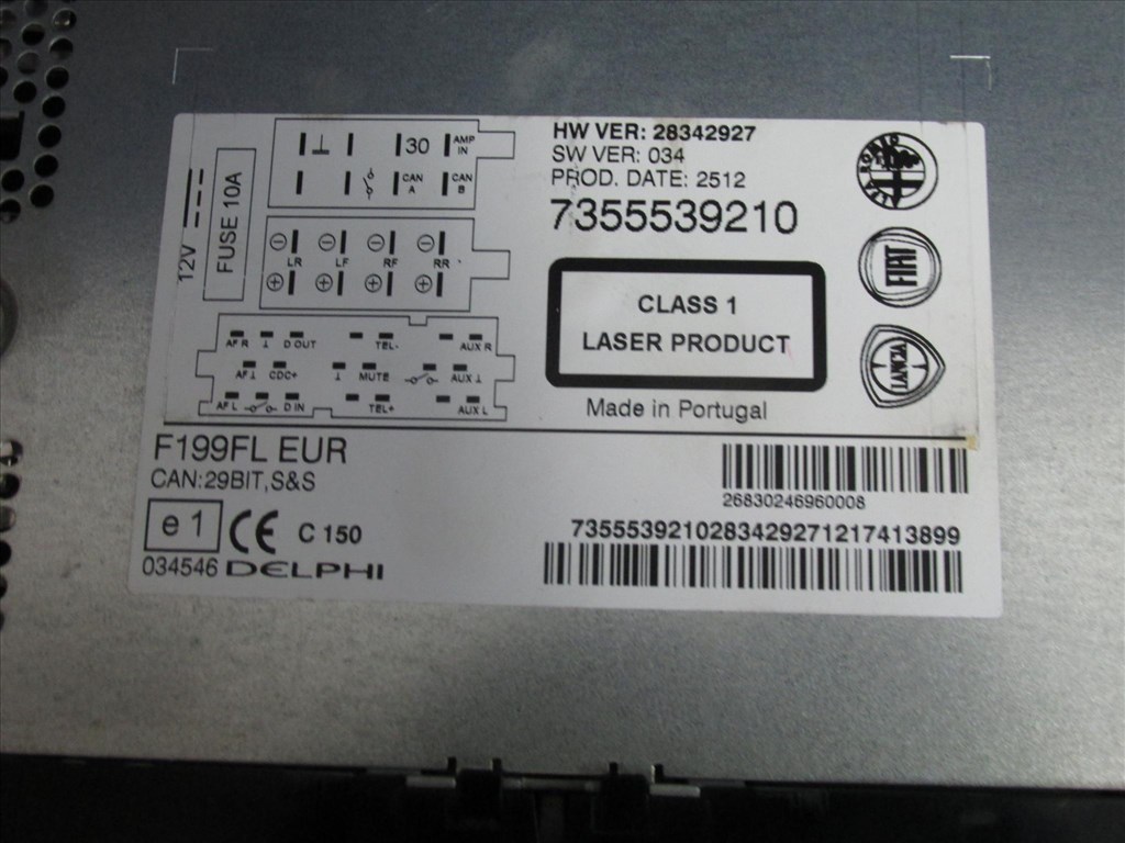 Fiat Punto Evo, My Punto, Nouva Punto Cd-s Rádió Delphi, kód nincs hozzá!!!! 735553921 2. kép