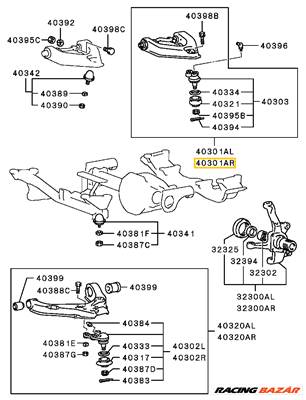 AKCIÓ! - Mitsubishi L300 Lengőkar Felső Jobb 1986-2008 mb598548