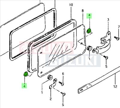 Suzuki Samurai SJ413 oldal ablak anya 81451-80102