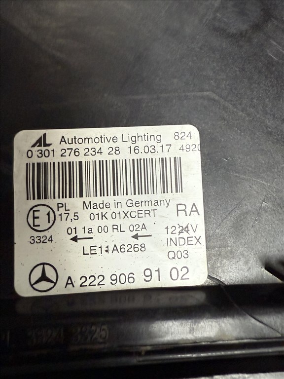 Mercedes S-osztály W222 mercedes w222 első fényszóró  a2229069102 3. kép