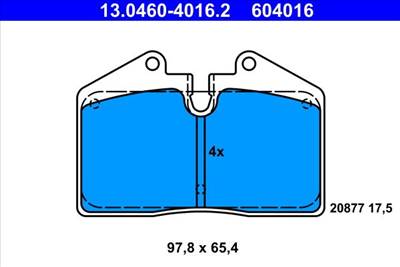 Fékbetét készlet ATE 13.0460-4016.2 for PORSCHE