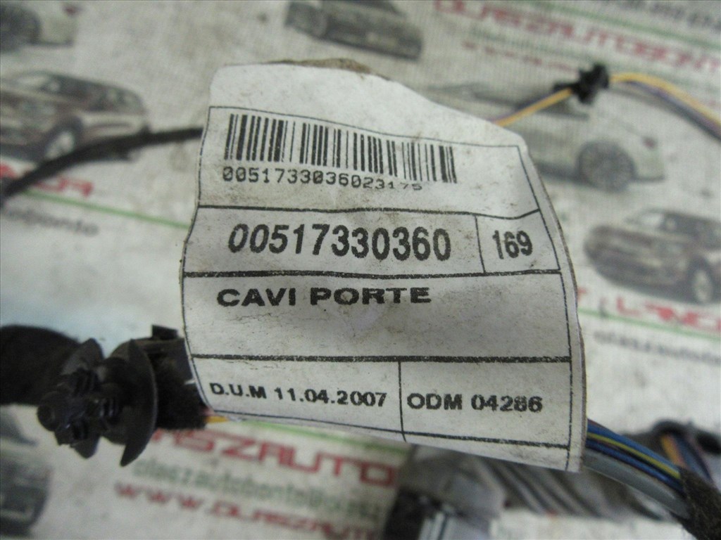 Fiat Panda II. bal hátsó ajtó manual kábel köteg 51733036 5. kép