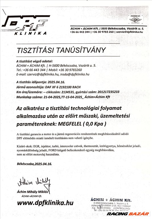 Daf Xf6 2017-2022 komplett kipufogó rendszer 2188243 9. kép