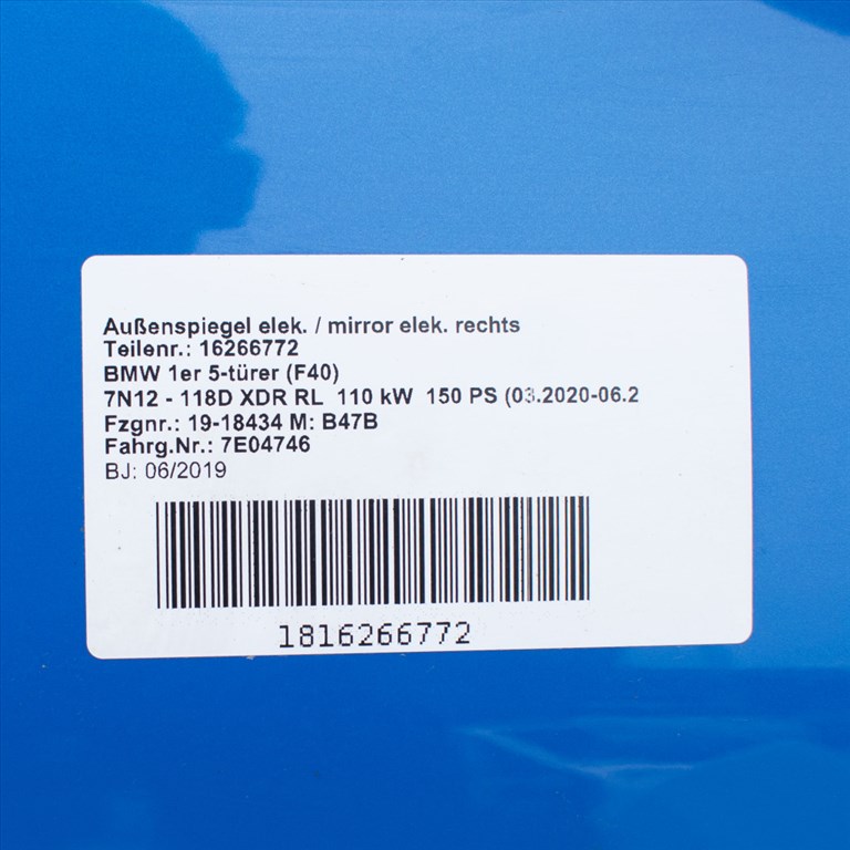 BMW 1er F40 jobb elsõ ajtó 2. kép