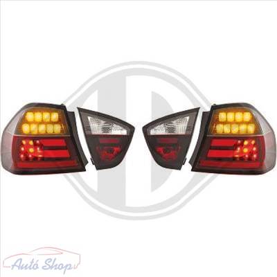 LED-es fényszórók BMW 3-as sorozatú E90 (2005-2008) LED-es LCI Design Füst üveges