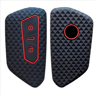 Seat kulcs szilikon tok 3 gombos - Fekete