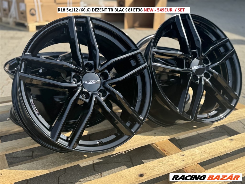 R18 5x112 (66,6) DEZENT TR BLACK 8J ET38 új alufelnik felnik SKODA VW AUDI MERCEDES  1. kép