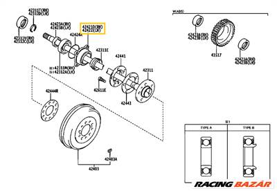 AKCIÓ! - Toyota Hilux Hátsó Hajtótengely Csapágyház 1997-2005 4242135050