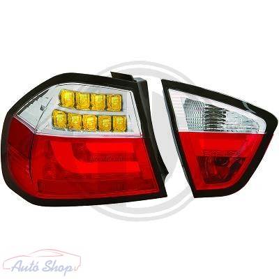 LED-es fényszórók BMW 3-as sorozatú E90 (2005-2008) LED-es LCI Design Red 