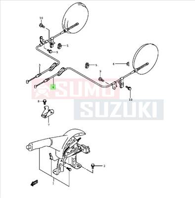 Suzuki Wagon R kézifék bowden, bal (alvázsz.: ...140489-től 210000-ig) 54420-83E20