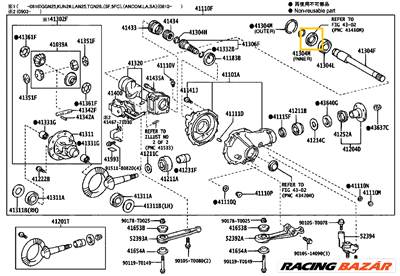 AKCIÓ! - Toyota Hilux Differenciálmű Féltengely Kihajtás Szimering 2005-2012 9031147010 9031147013