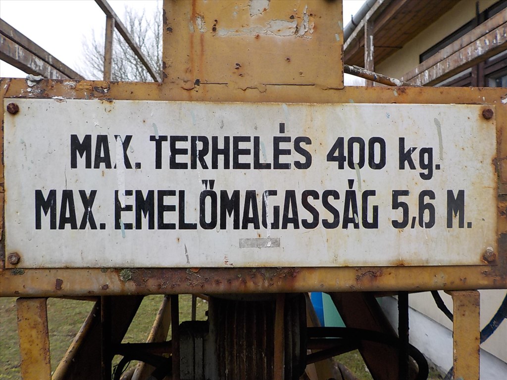 OLLÓSEMELŐ,RÉGI MAGYAR GYÁRTÁSÚ,380V-OS,5,6 MÉTERRE EMEL,TAPOLCÁN ELADÓ 8. kép