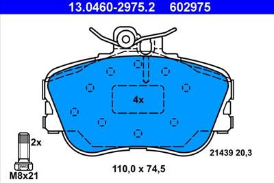 Fékbetét készlet ATE 13.0460-2975.2 for MERCEDES-BENZ