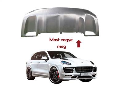 Porsche Cayenne II. első lökhárító rozsdamentes acél spoiler, kis horpadás 7P5807833