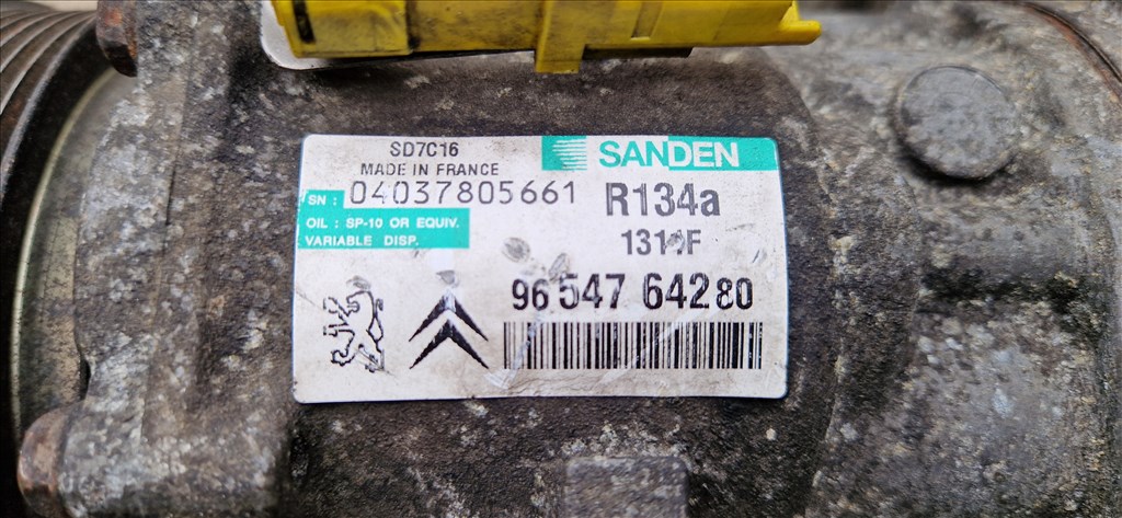 Citroën C5 C6 Peugeot 407 508 607 2.0-2.2 hdi klímakompresszor  9654764280 2. kép
