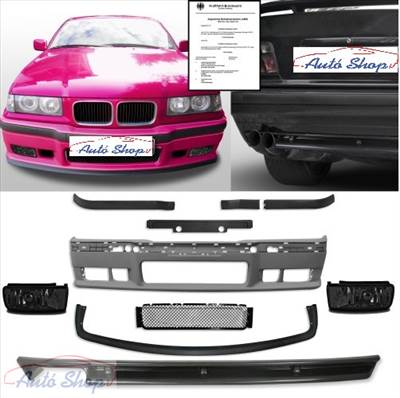 BMW E36 M3 M-TECH ELSŐ LÖKHÁRITÓ SZETT + KÖDLÁMPA SZETT + HÁTSÓ DIFUZOR 