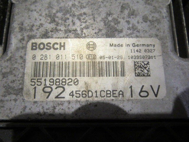 58336 Fiat Stilo 1,9 16v Diesel motorvezérlő szett 55198820 , 0281011510 2. kép