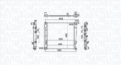 MAGNETI MARELLI 350213160500 - Vízhűtő (Hűtőradiátor) HYUNDAI KIA