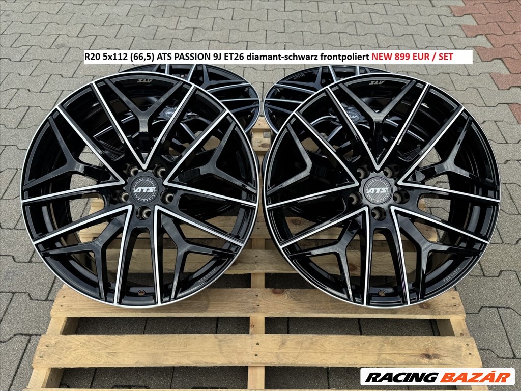 R20 5x112 (66,5) ATS PASSION 9J ET26 diamant-schwarz frontpoliert új alufelnik felnik 1. kép