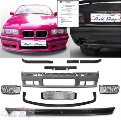 BMW E36 M3 M-TECH ELSŐ LÖKHÁRITÓ SZETT + KÖDLÁMPA SZETT + HÁTSÓ DIFUZOR 