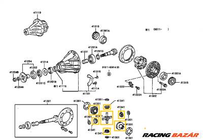 AKCIÓ! - Toyota Hiace Hátsó Differenciálmű Bolygókerék Napkerék Szett 4103934070