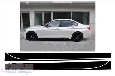 BMW F30 , F31 M-Performance küszöb matrica szett , Matt fekete , Küszöbdekor , Minőségi termék