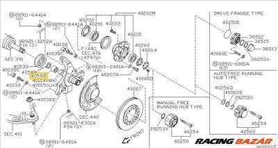 AKCIÓ! - Nissan Navara Tengelycsonk Féltengely Tűgörgős Csapágy D22 1998-2012 4058888g00