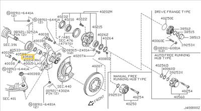 40588-88G00 Nissan Navara Tengelycsonk Féltengely Tűgörgős Csapágy D22 1998-2012