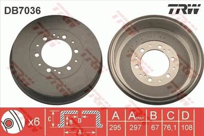 fékdob TRW DB7036 for TOYOTA