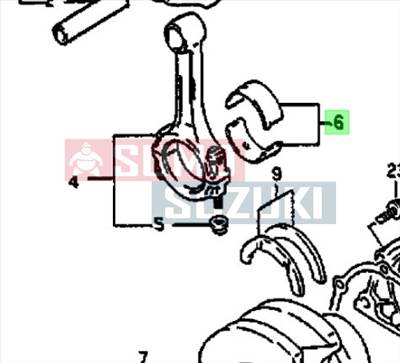 Suzuki hajtókar csapágy I. túlméret 12100-82810-0,25
