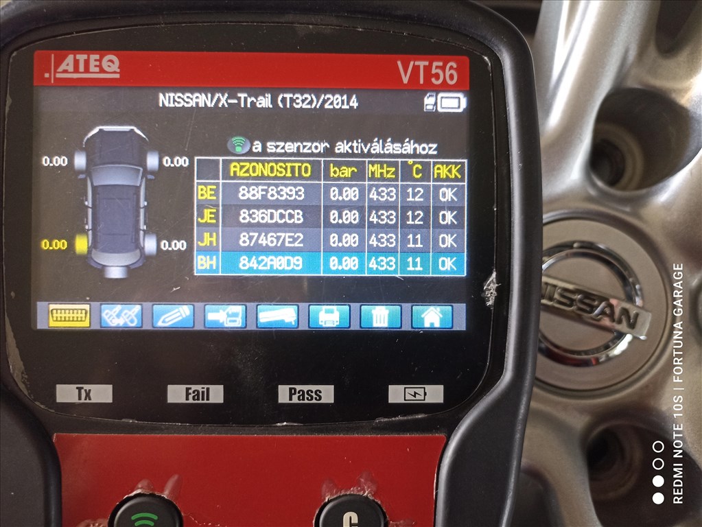 5x114,3 17" Nissan használt alufelni garnitúra +TPMS (117) 11. kép