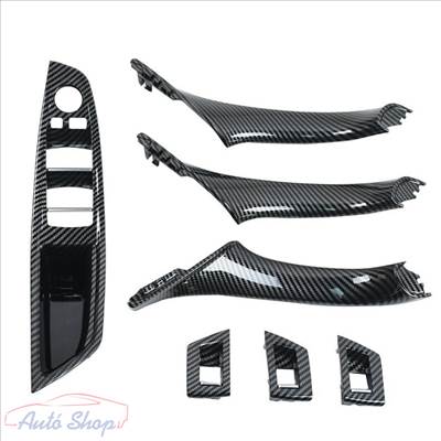 BMW F10 , F11 , F18 Carbon ajtóbehúzó kapaszkodó 7db-os szett , nem behajtós tükrös