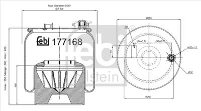 FEBI BILSTEIN 177168 - Légrugó rugótömb MERCEDES-BENZ