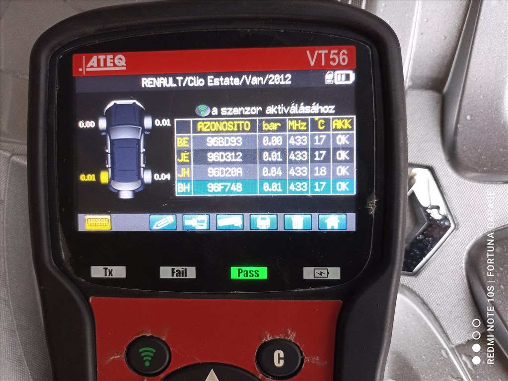 4x100 16" Renault Struktur használt lemezfelni garnitúra +TPMS 9. kép