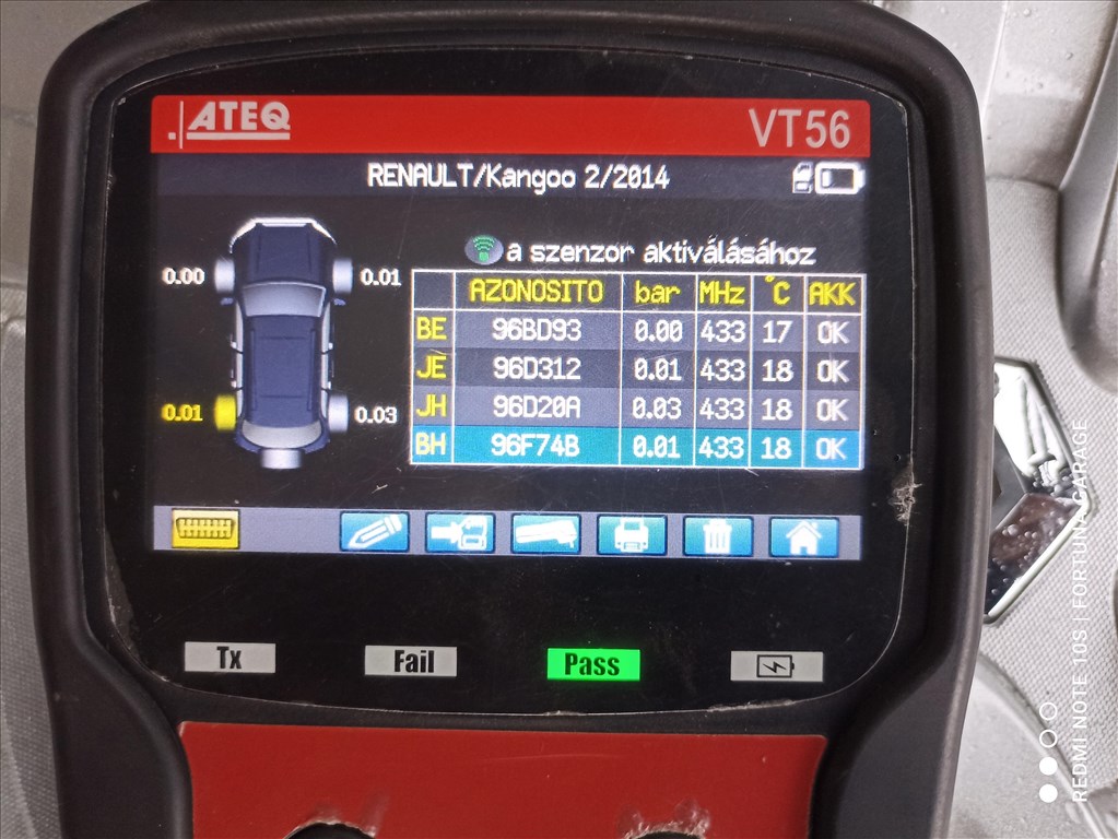 4x100 16" Renault Struktur használt lemezfelni garnitúra +TPMS 10. kép