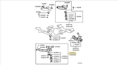 MB698511 Mitsubishi L300 Lengőkar Alsó Bal 1990-2008