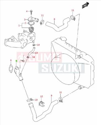 Suzuki Carry hűtővízcső gyári 17550-77X50