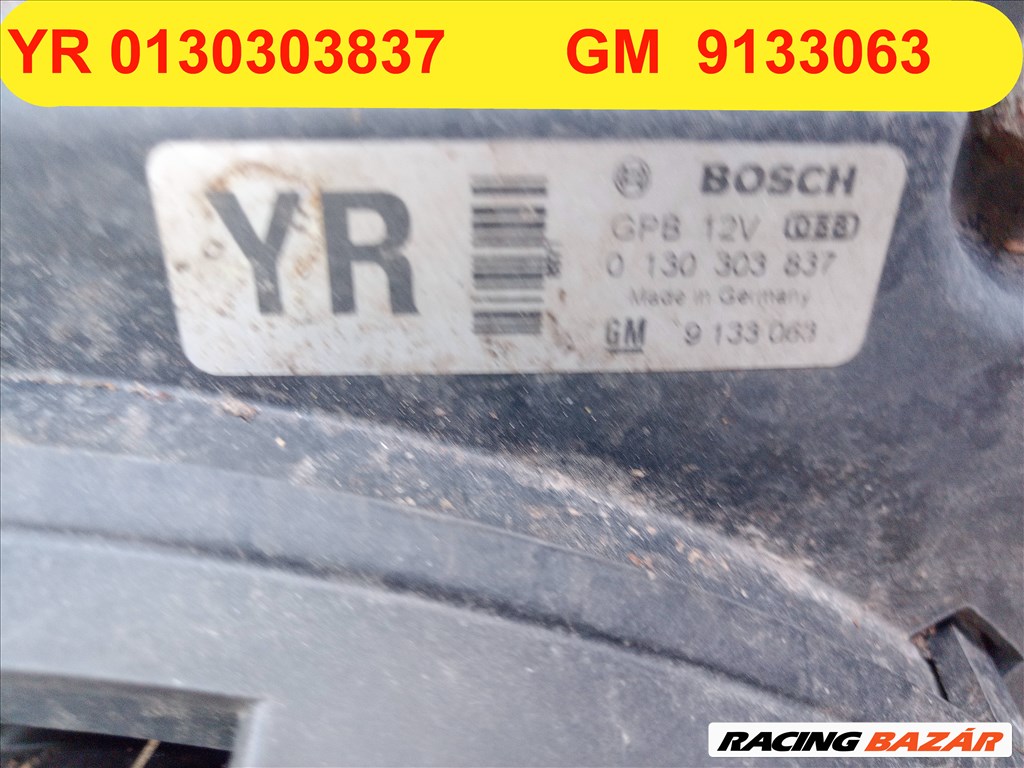 Opel Astra G, Opel Zafira A hűtőventilátor 0130303837 9133063 2. kép