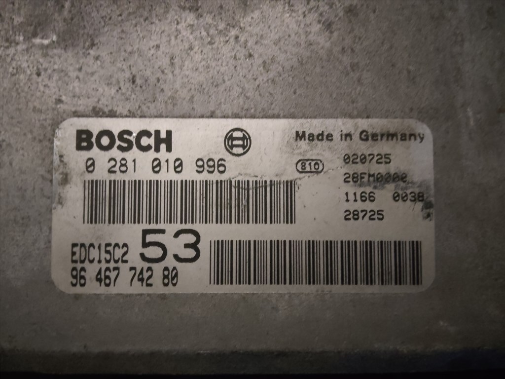 Citroen Xsara  Picasso 1999-2011 2,0 Diesel Motorvezérlő,  Bosch 0281010996  , 9646774280 3. kép