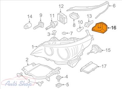 BMW E60/E61 LCI EREDETI XENON N/S Kiváló minőségű bal oldali fényszoró fedél , sapka 63127187271