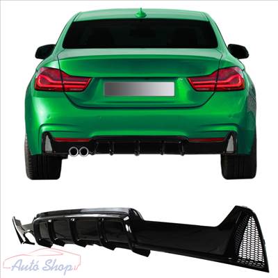 BMW F32/F33/F36 M4 Style Fényes fekete Hátsó Lökhárító M-es Toldat, Diffúzor