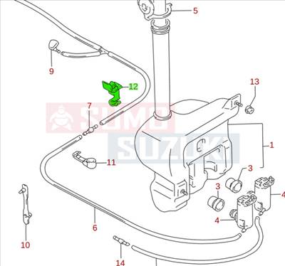 Suzuki Swift ablakmosó csó tartó patent 34935-60E00